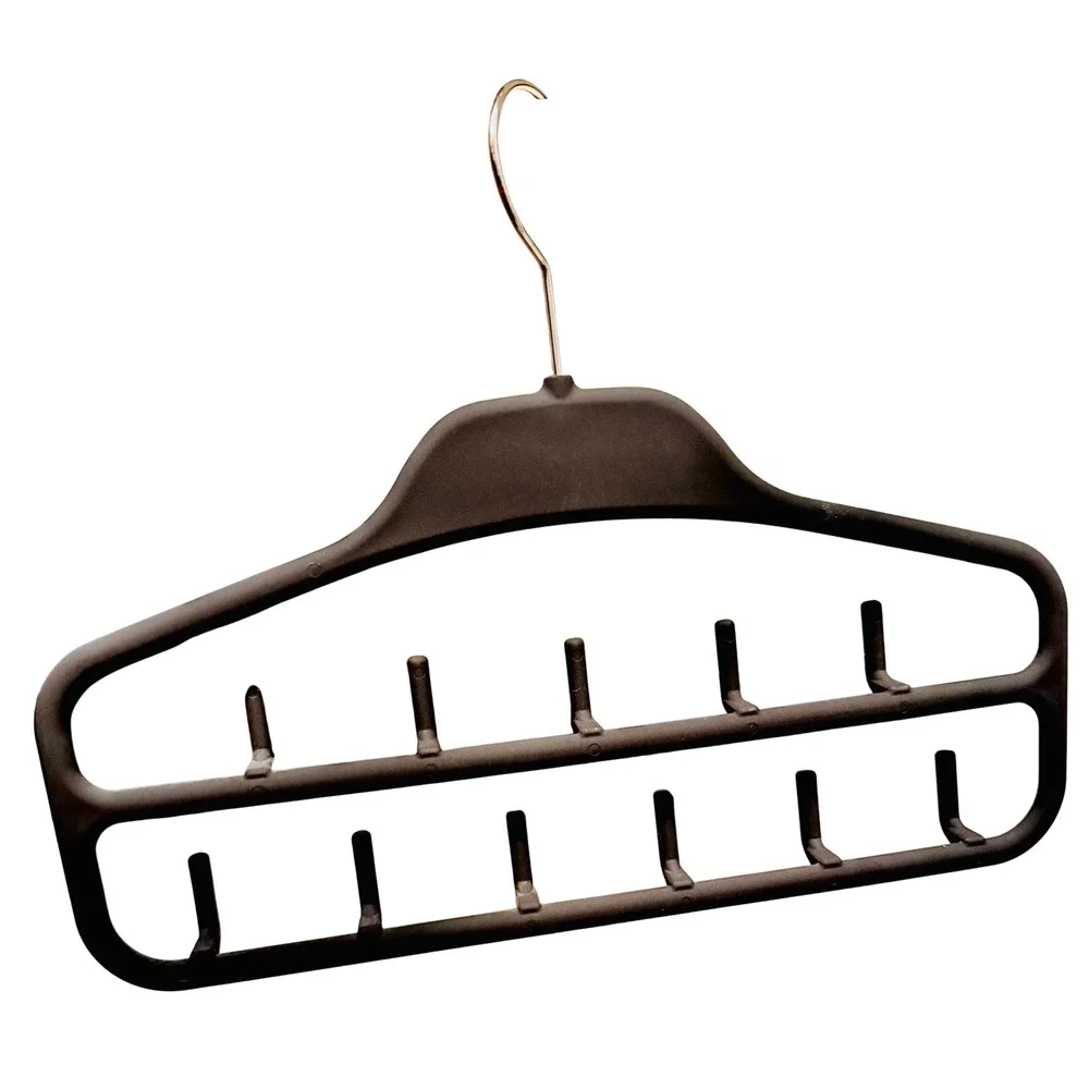 Black Multi-Hook Belt Tie‎ Scarf Accessory Closet Organizer Hanger 11 Hooks